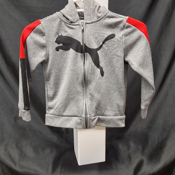 Puma Kids Gray and Red Hoodie - Picture 10 of 12